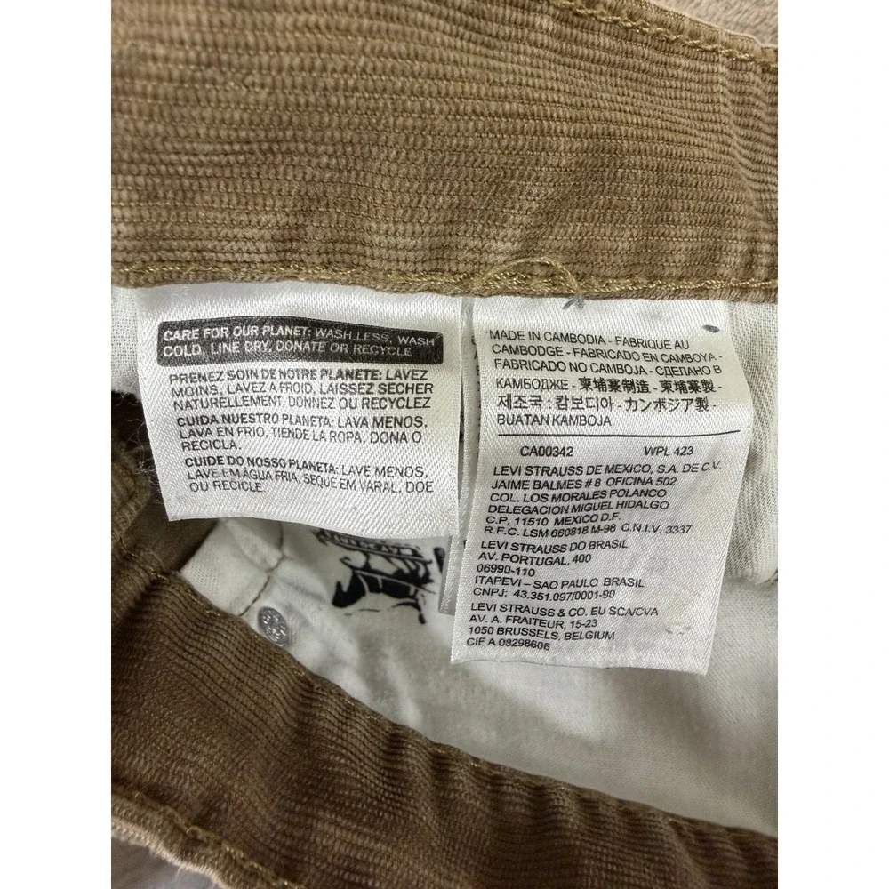 Levi's 514 Corduroy Pants Men's Size 30(34)x32‎ Brown good